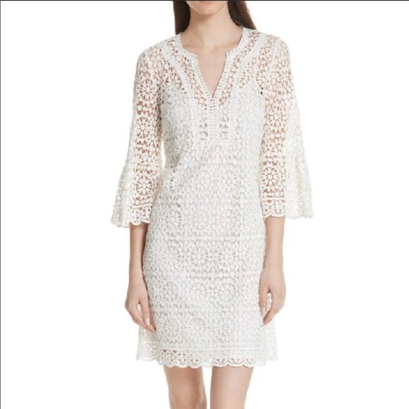 kate spade Dresses & Skirts - KATE SPADE White Lace Long Sleeve Mini Dress 2